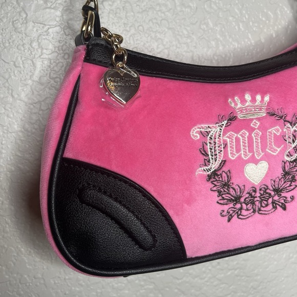 NWT NEW Juicy Couture Hot Pink Heritage Shoulder Bag Y2K Preppy‎ Crown - Picture 2 of 8